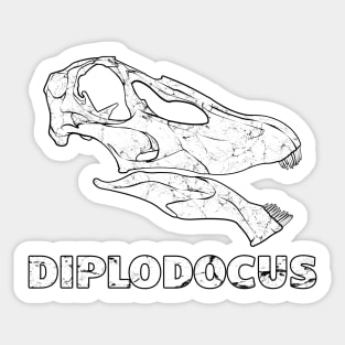 Diplodocus Fossil Skull Sticker